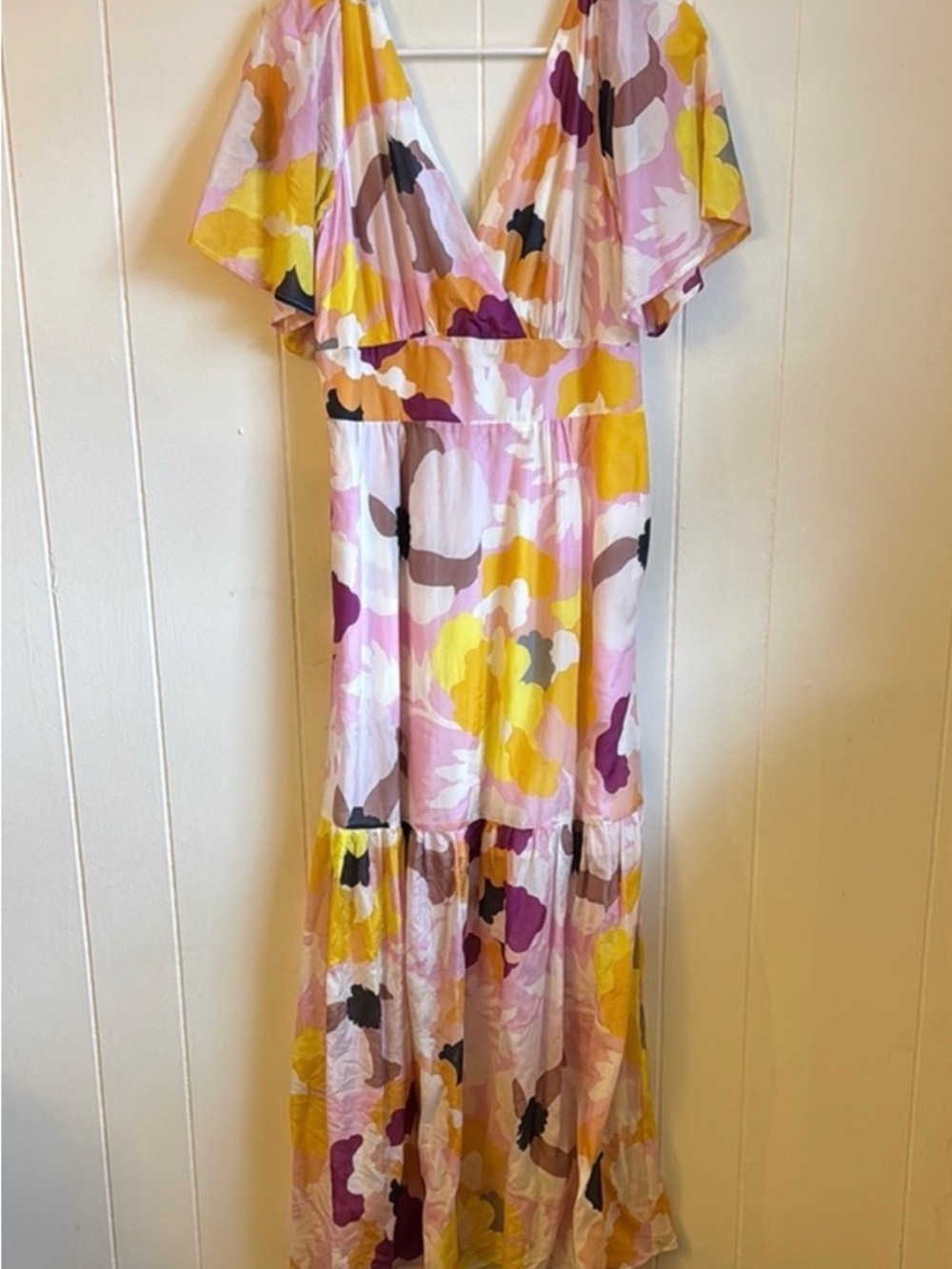 Maeve by Anthropologie Maxi Dress in Yellow & Pink